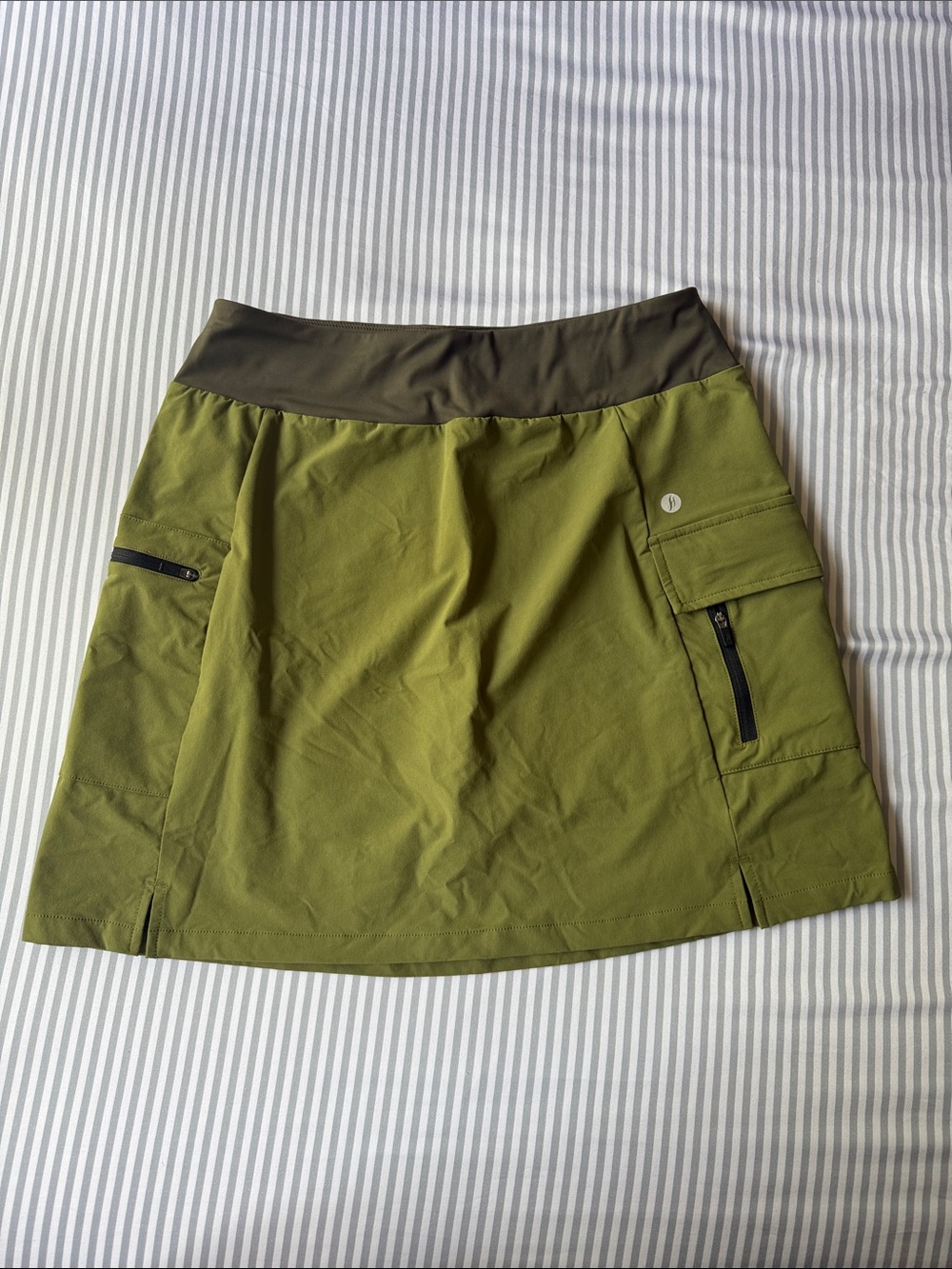 Olive Green Active Skort with Dark Waistband
